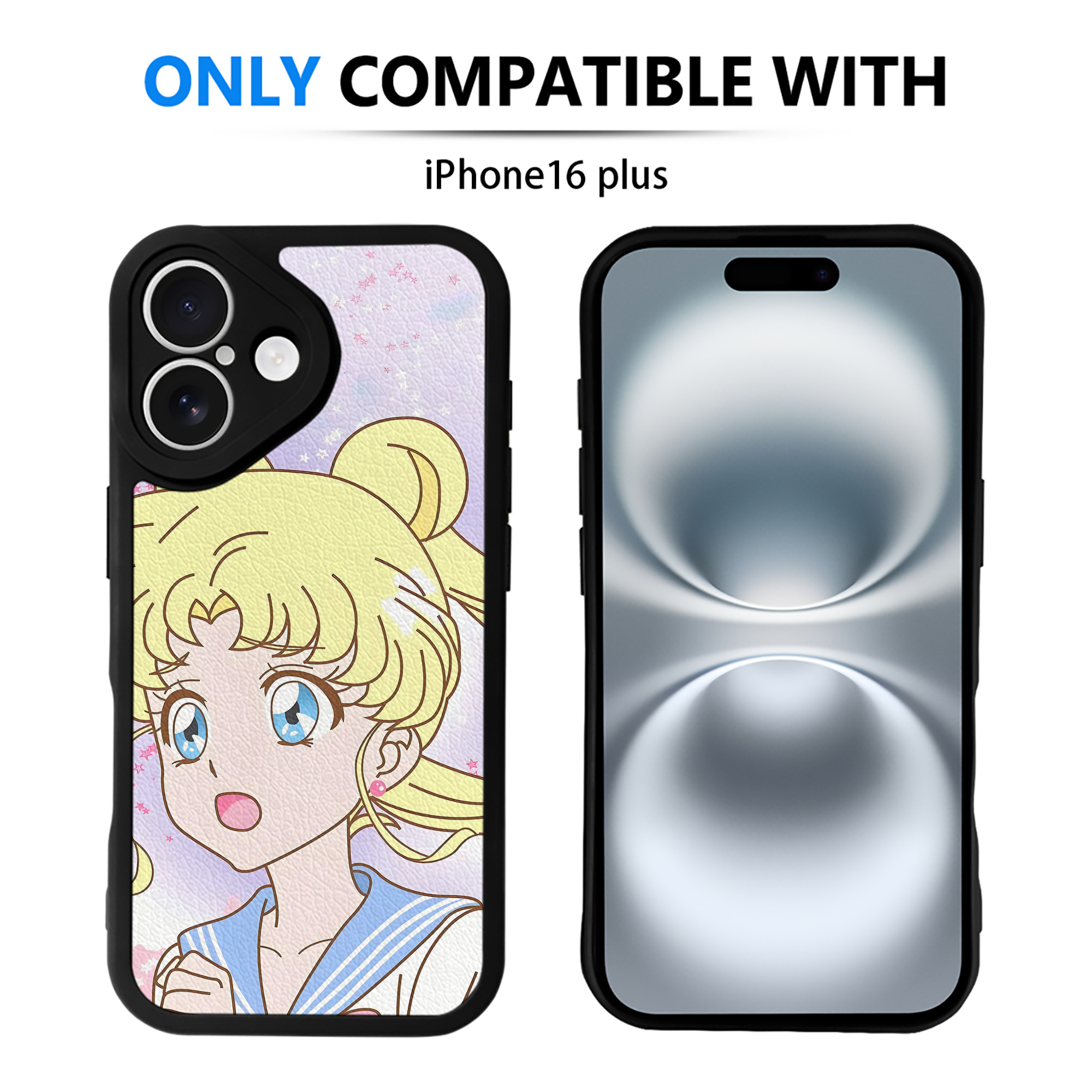（画像用） 美少女戦士セーラームーン Sailor Moon 【iPhone 16シリーズ対応】シリコンスマホケース（レザー調） 材質：シリコン